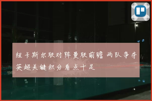 纽卡斯尔联对阵曼联前瞻 两队争夺英超关键积分看点十足
